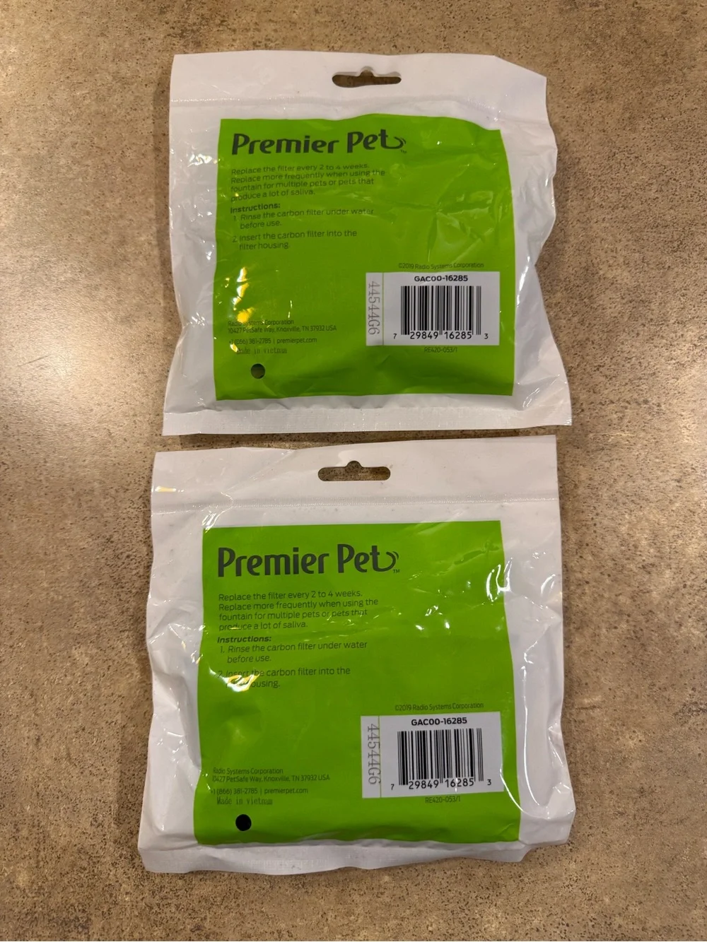 Premier Pet Fountain Replacement Carbon Filter (4 Filters Each) - 2 Pack New